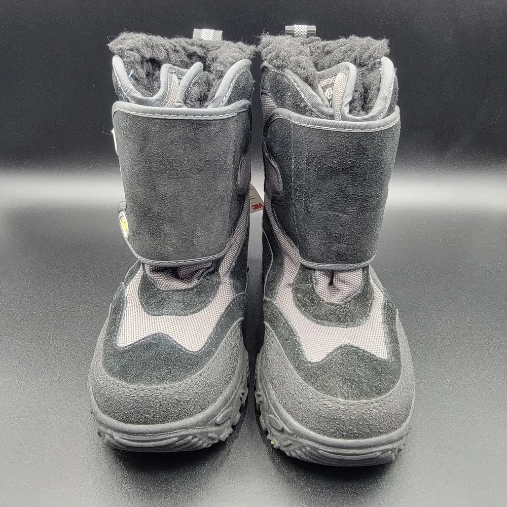 Gap Little Kids Snow Boots Sz 13 Black Grey Yellow 3M Thinsulate Insulation New